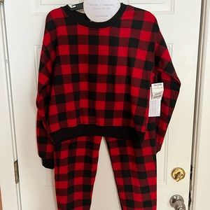 Cozy Flannel Plaid Red & Black Christmas or Winter Pajamas/Sweats/PJs